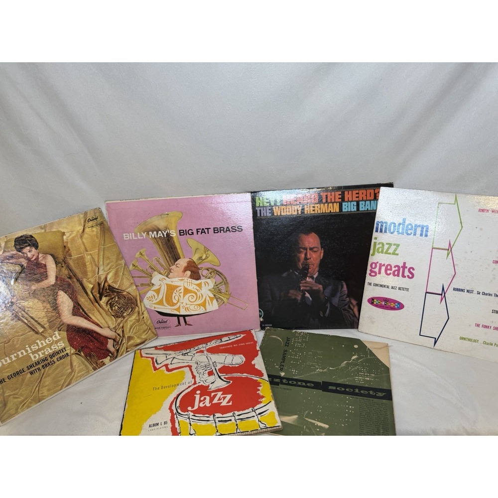 Lot of 6 Vintage jazz/big-band/brass Vinyl Records